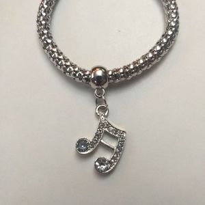 MUSIC NOTE BRACELET - Jewelry rhinestone gift stretch band